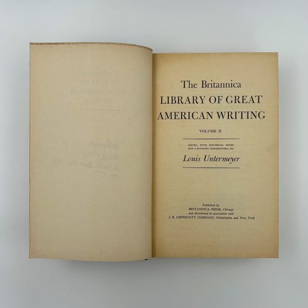 THE BRITANNICA - LIBRARY OF GREAT AMERICAN WRITING BY LOUIS UNTERMEYER - Image 13