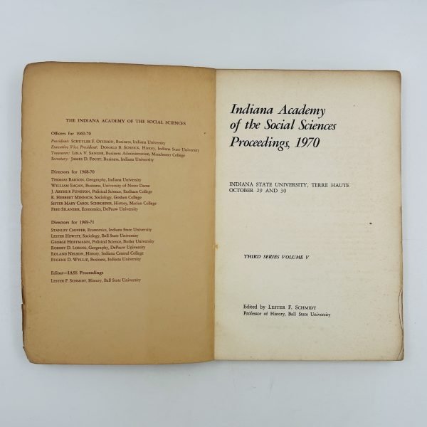 Indiana Academy of the Social Sciences Proceedings, 1970 - Image 4