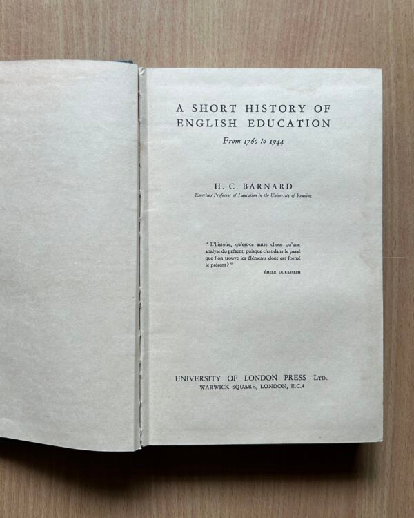 A Short History of English Education (from 1760–1944)  - H. C. Barnard - Image 2