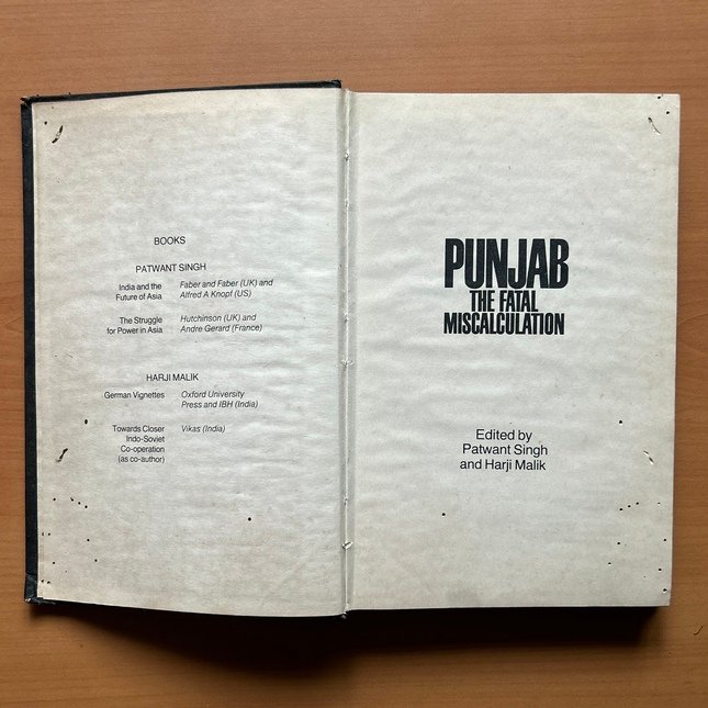 Punjab: The Fatal Miscalculation - Patwant Singh & Harji Malik - Image 3